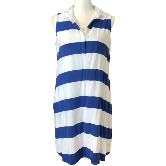 Beachlunchlounge Striped Sleeveless Mini Dress Medium Viscose Nautical Preppy - Picture 1 of 15